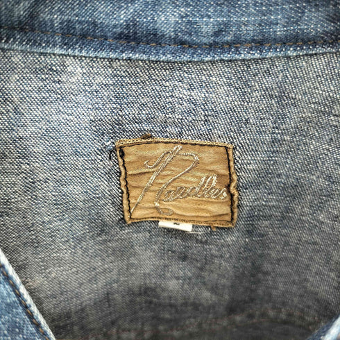 ニードルズ Needles デザイン デニム バンドカラーシャツ メンズ JPN:S